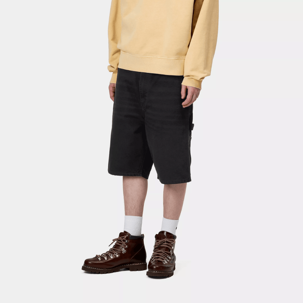 Carhartt WIP Single Knee Short Black Stone Canvas