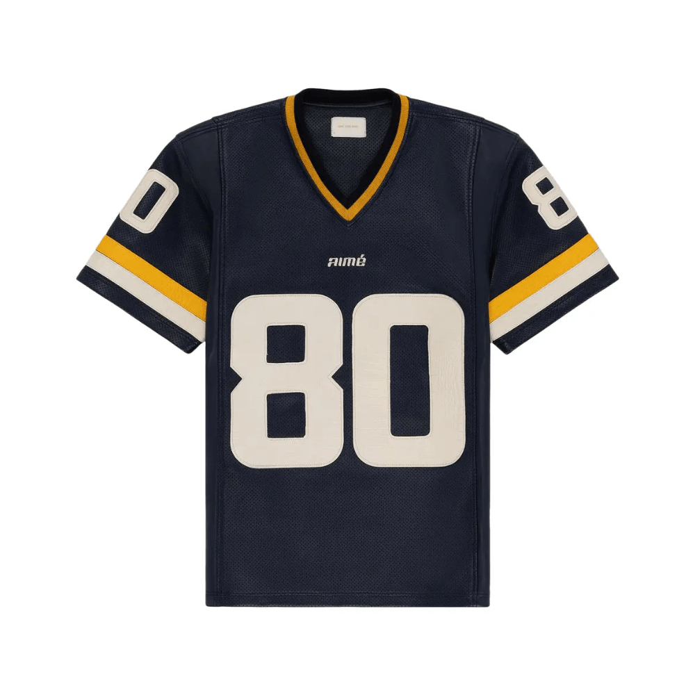 Aimé Leon Dore Leather Team Football Jersey 'Navy Blazer'