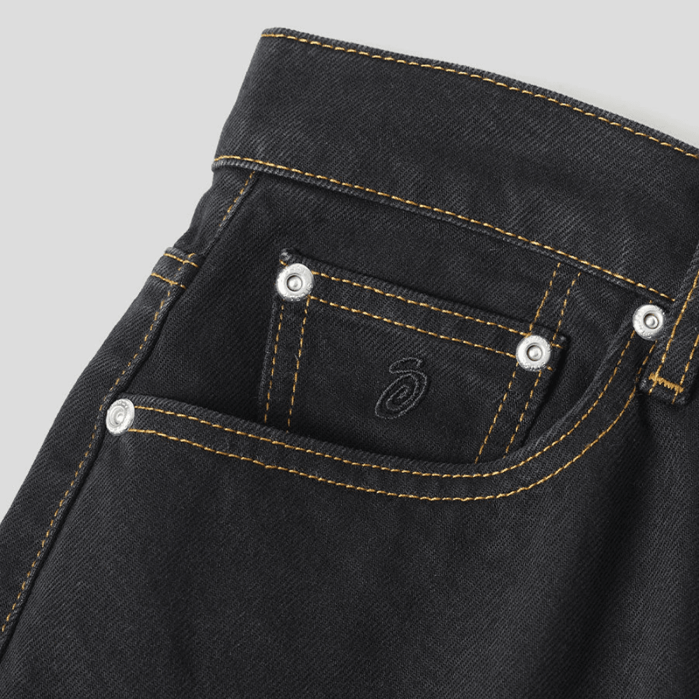 Stüssy Big Ol Shorts Denim - Washed Black