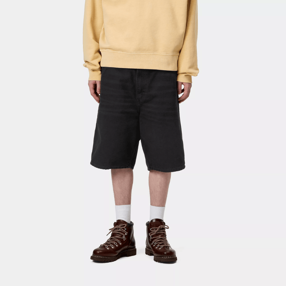 Carhartt WIP Single Knee Short Black Stone Canvas