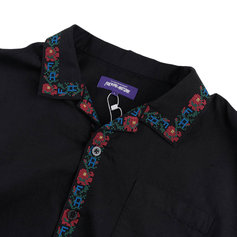 Fucking Awesome Linen Tetris Club Shirt Black