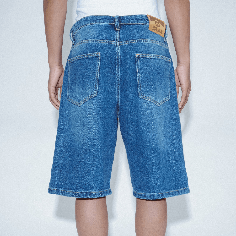 Fucking Awesome Striped Jean Short Blue