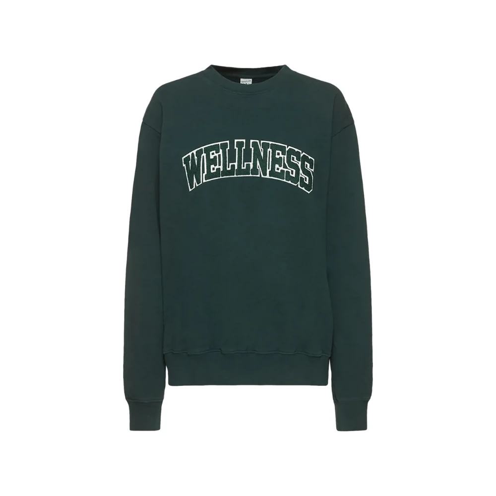 Sporty & Rich Wellness Boucle Crewneck 'Forest/White'
