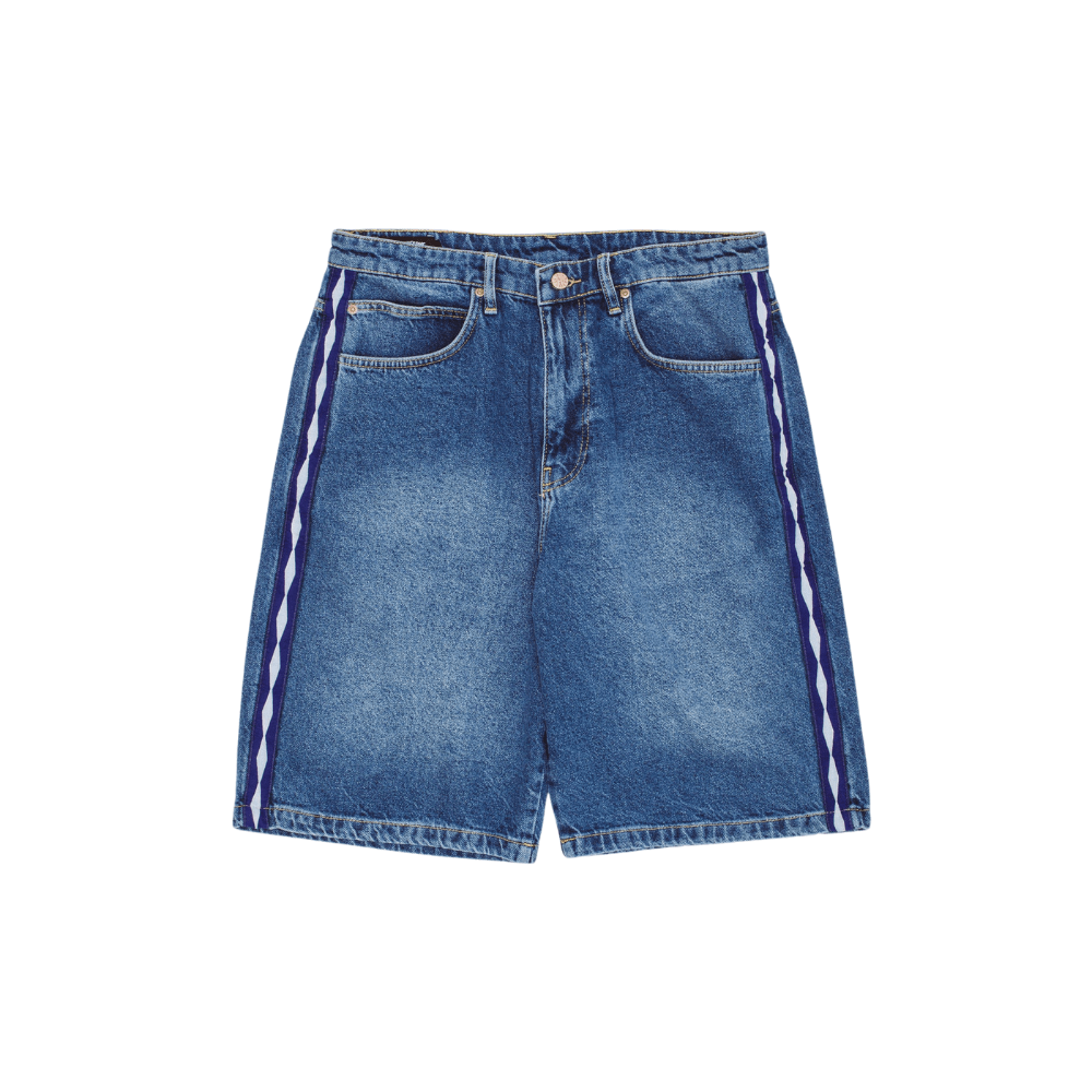 Fucking Awesome Striped Jean Short Blue