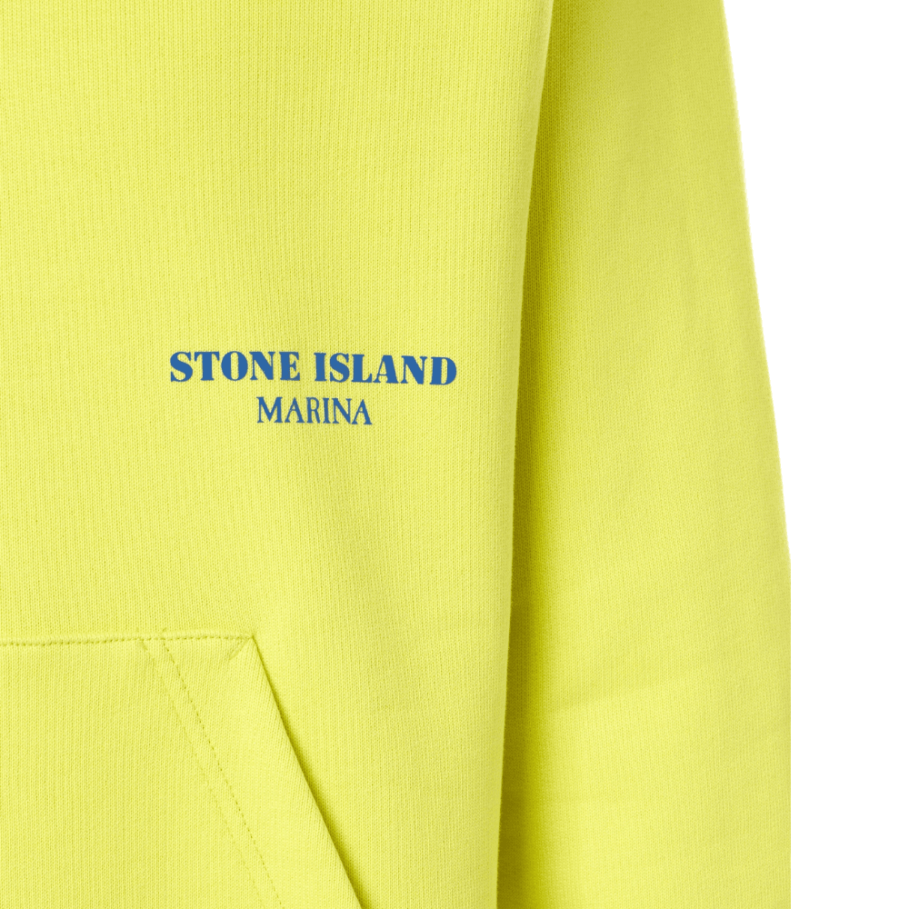 Stone Island Marina Yellow Cotton Fleece Hoodie