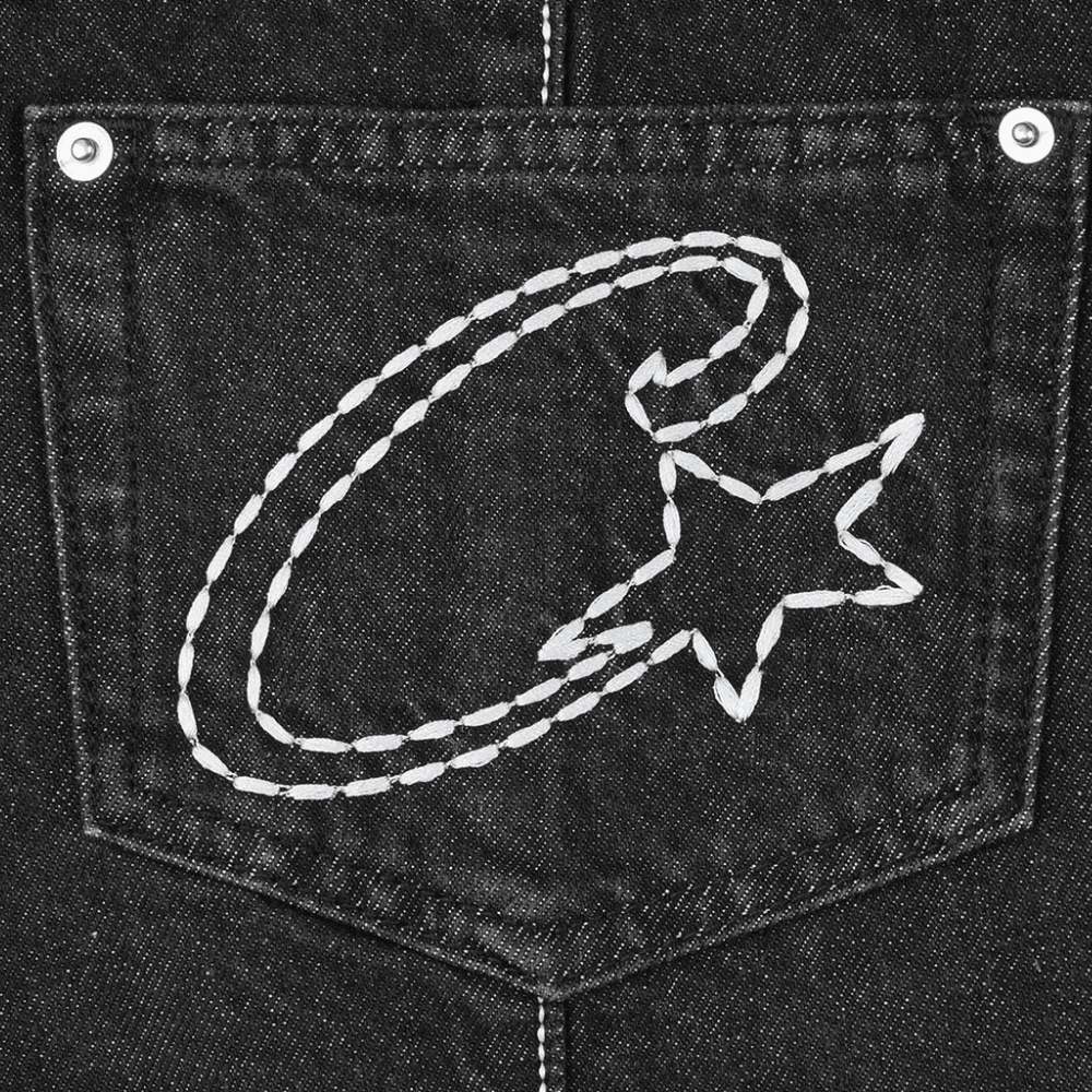 Corteiz Stitch Down Denim Skirt Black (W)