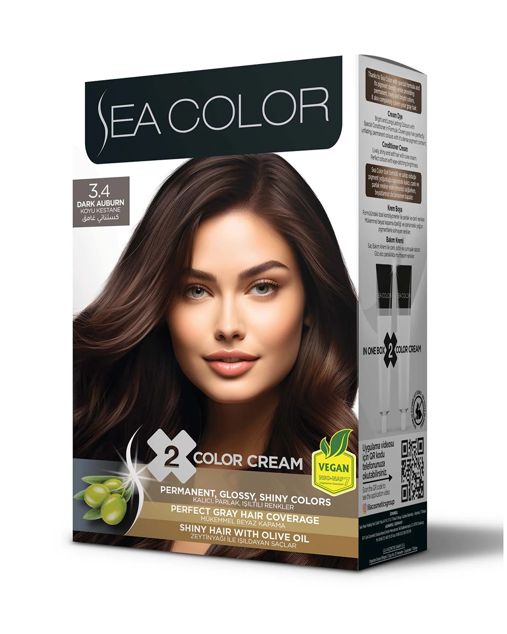 Krem Saç Boyası-3.4 Koyu Kestane