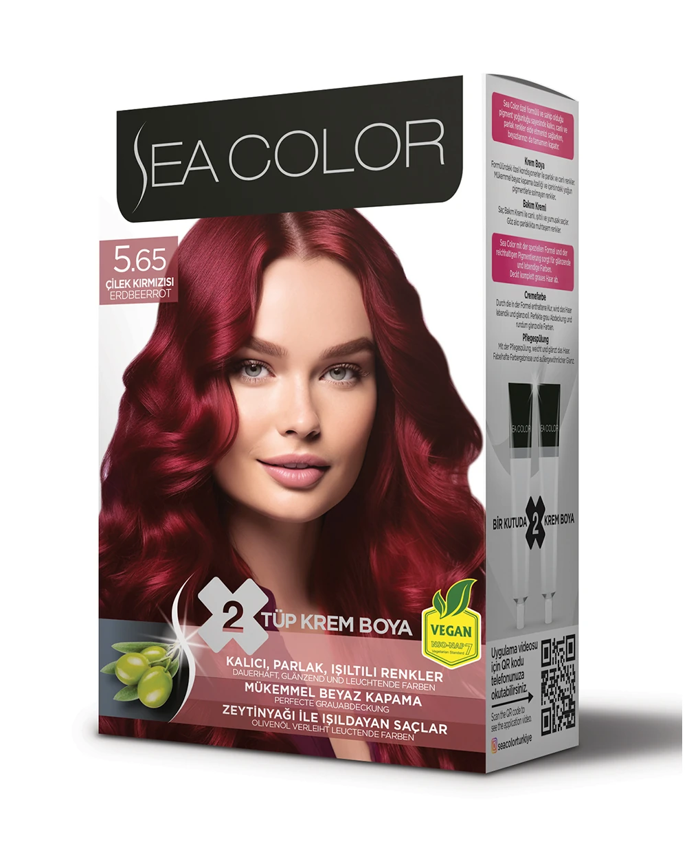 Krem Saç Boyası-5.65 Çilek Kırmızısı