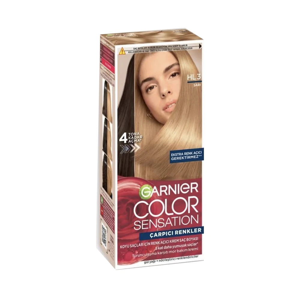 Çarpıcı Renkler Yoğun Kalıcı Krem Saç Boyası HL3 Sarı