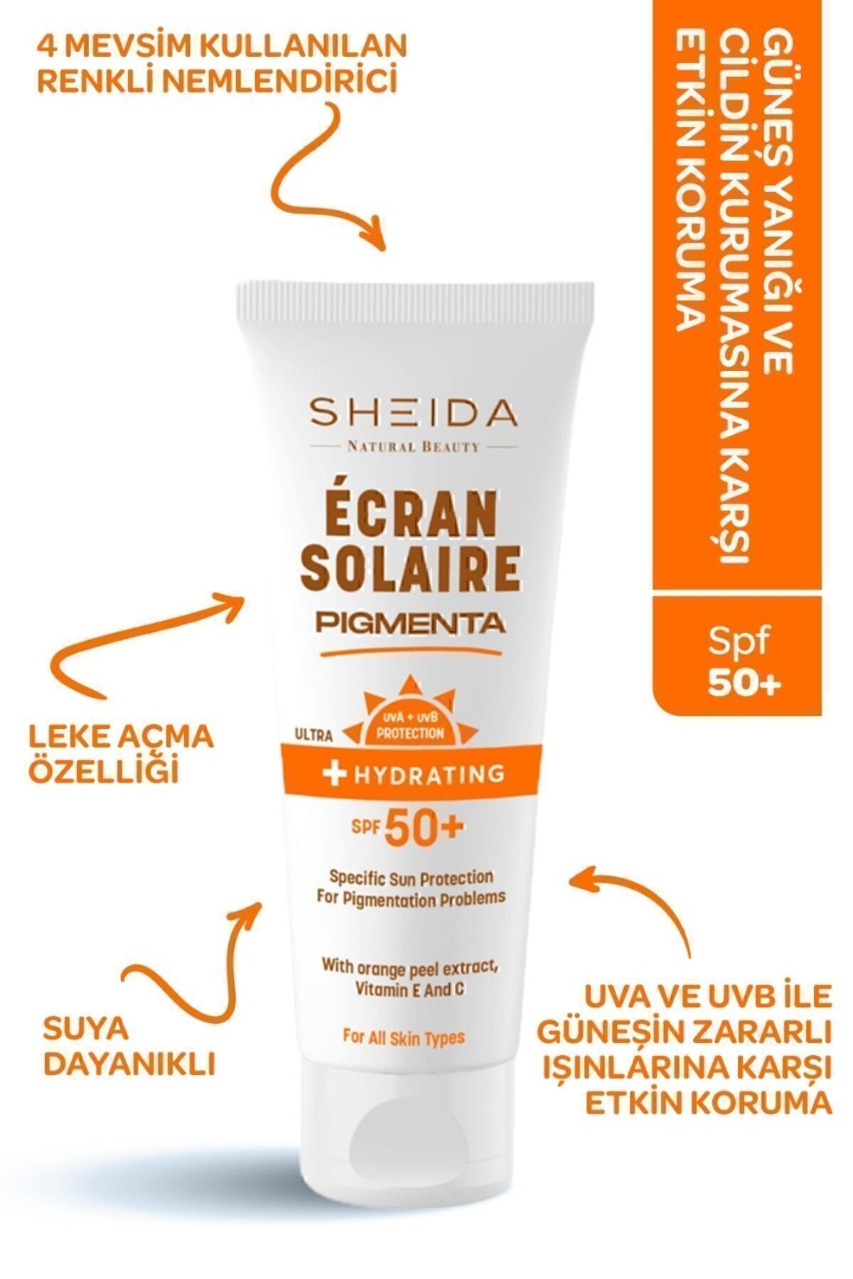 Pigmenta Ton Eşitleyici Leke Karşıtı Spf 50 Yüksek Korumalı Renkli Kapatıcı Güneş Kremi 75 ml