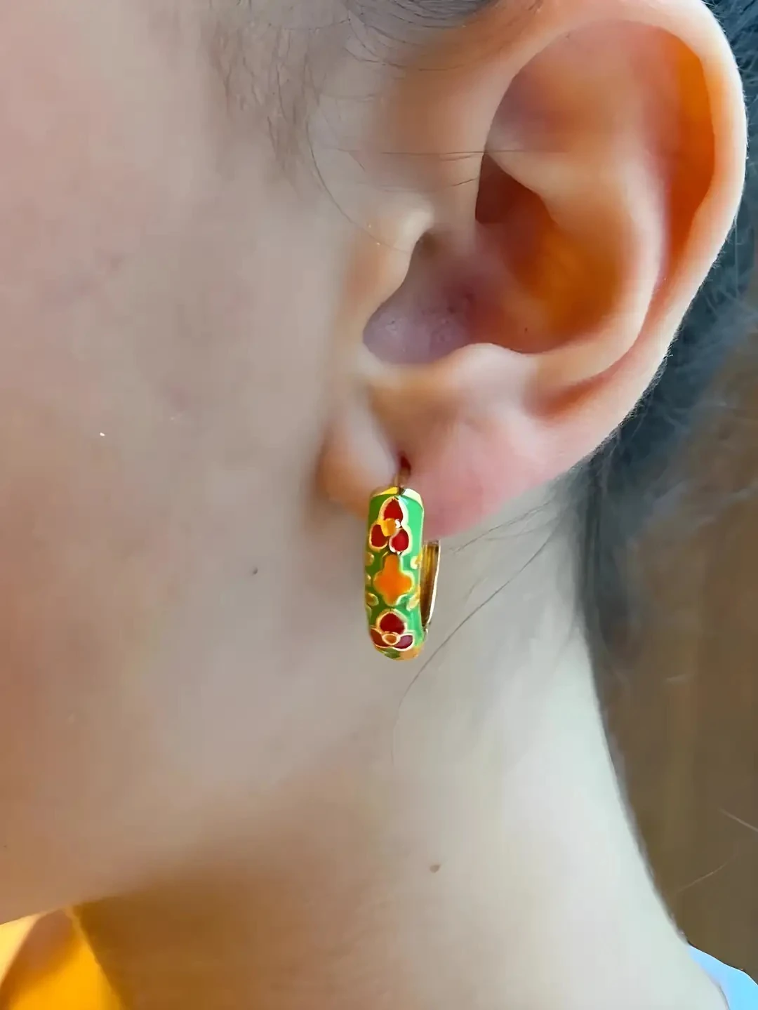 Akrilik Renkli Desenli Küpe