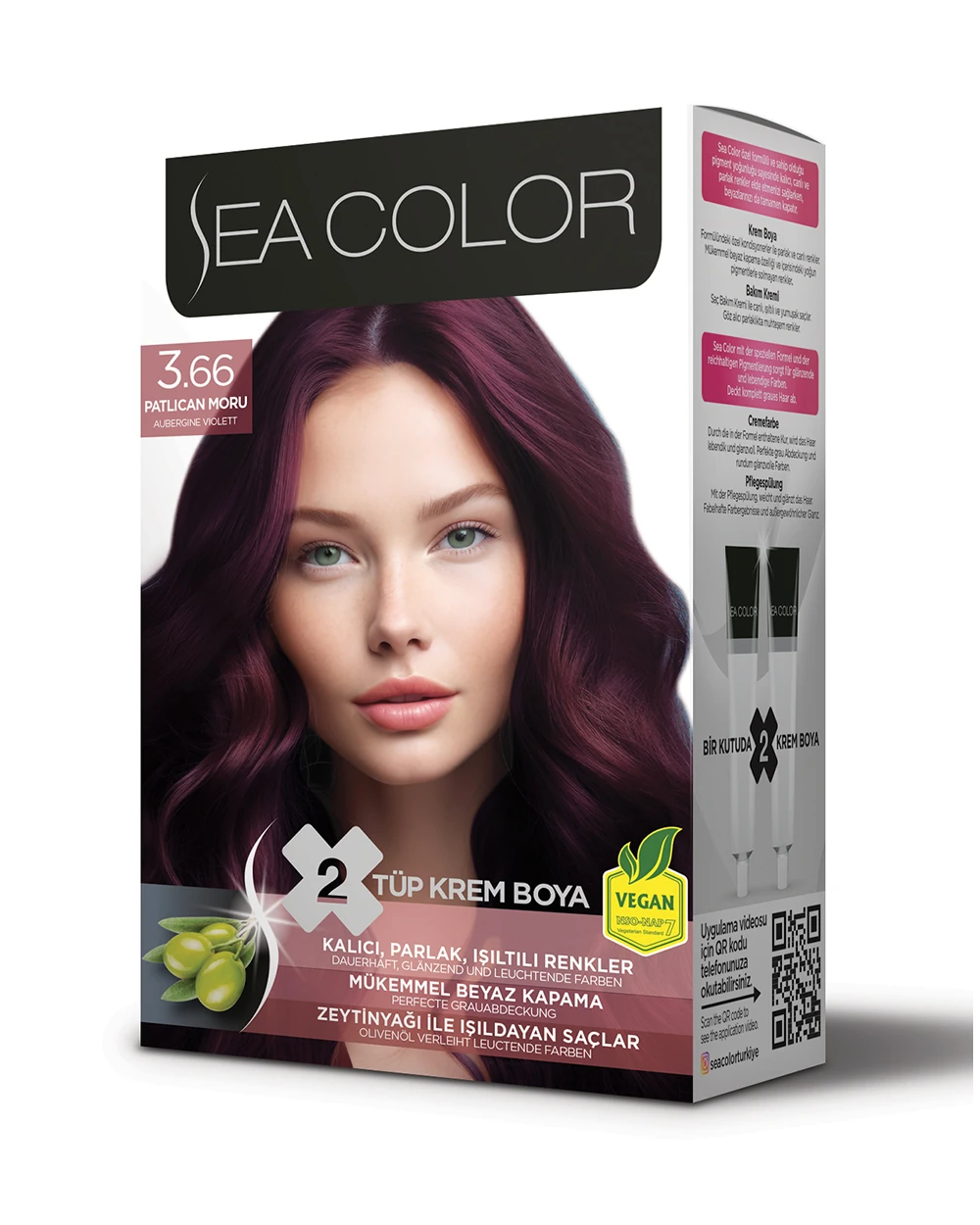 Krem Saç Boyası-3.66 Patlıcan Moru