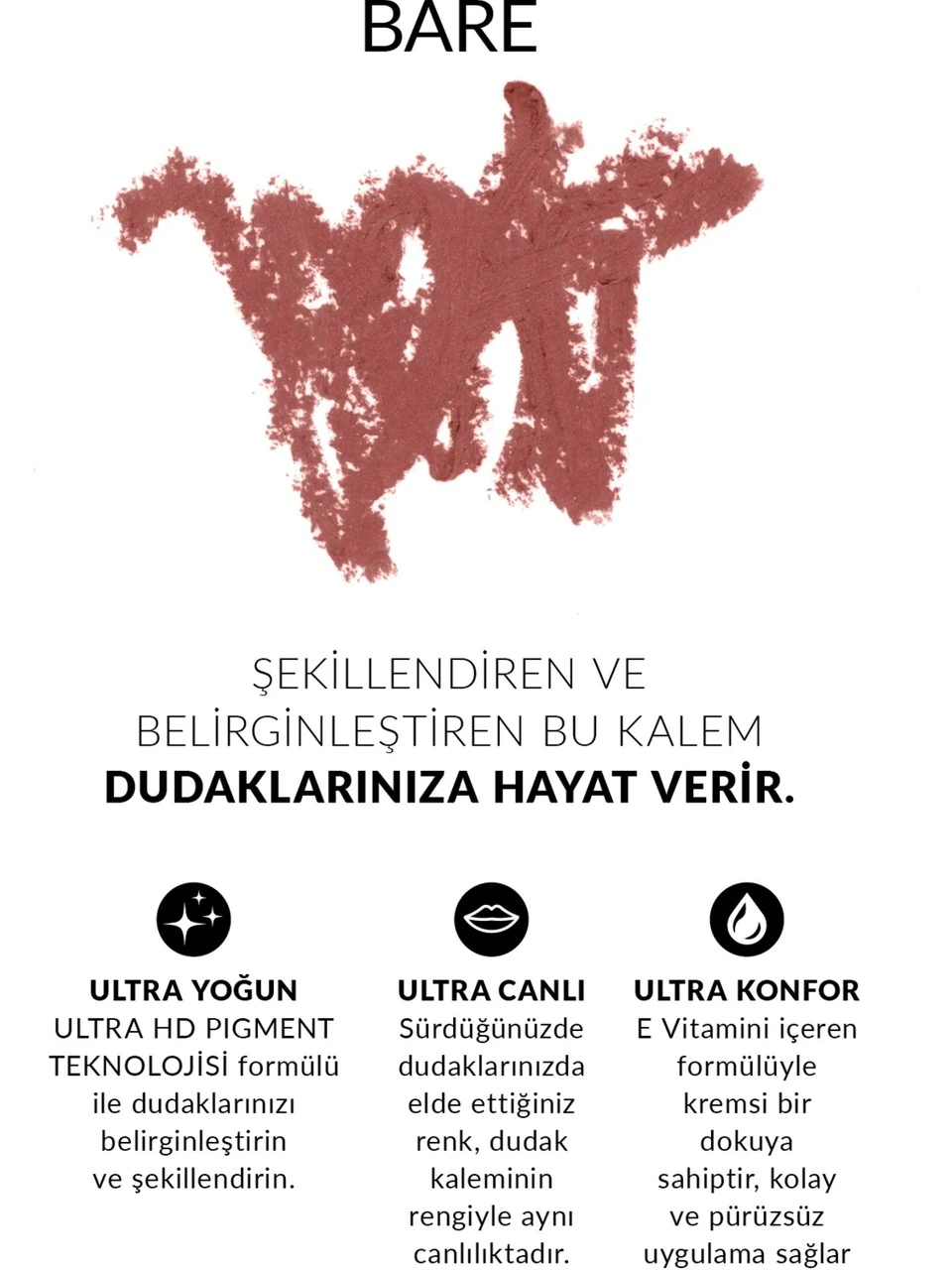 Ultra Colour Dudak Kalemi Bare 