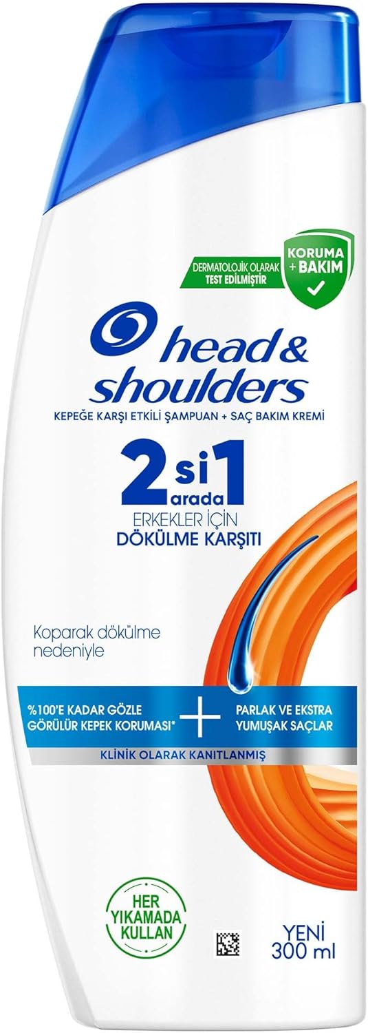 Erkeklere Özel Dökülme Karşıtı 2'si 1 Arada Kepeğe Karşı Etkili 300 ML Şampuan 