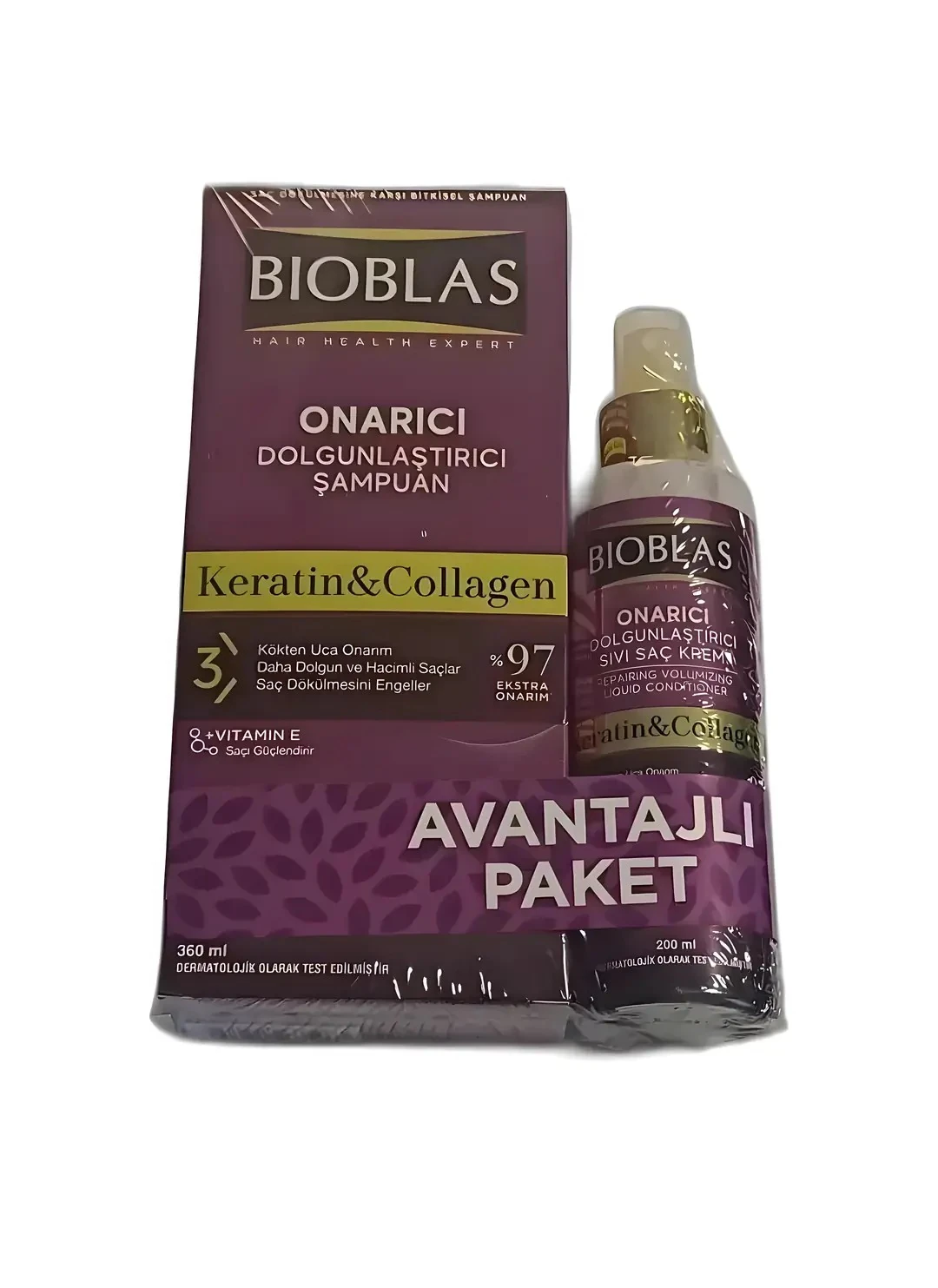 Bioblas Onarıcı Keratin/Kolajen Şampuan&Sıvı Saç Kremi Avantaj Paketi