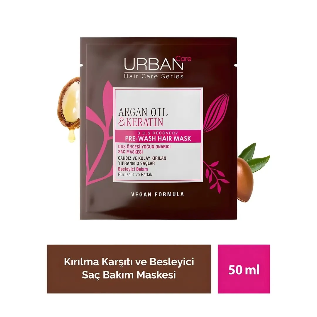 Urban Care Argan Oil&Keratin Duş Öncesi Saç Bakım Maskesi 50 ML