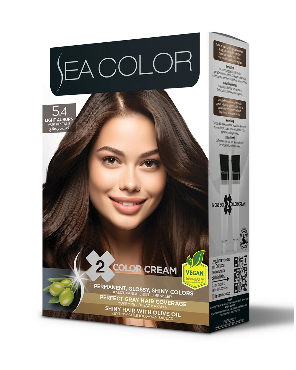 Krem Saç Boyası-5.4 Açık Kestane