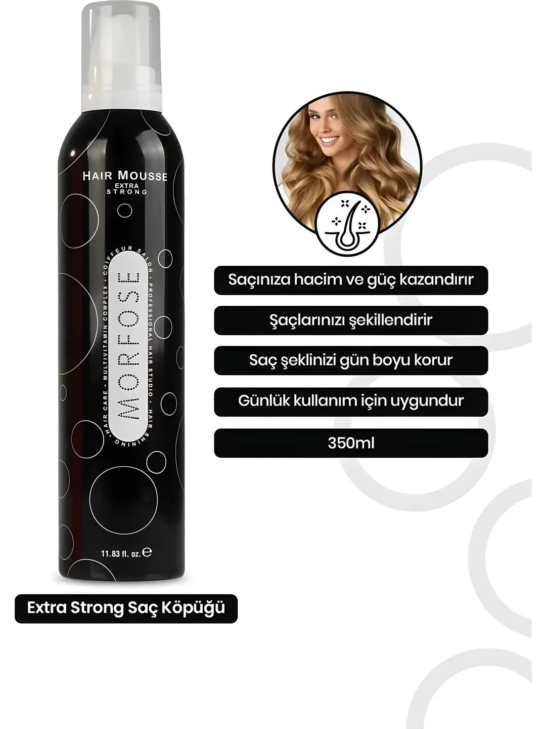 Saç Köpüğü Extra Strong 350 ML