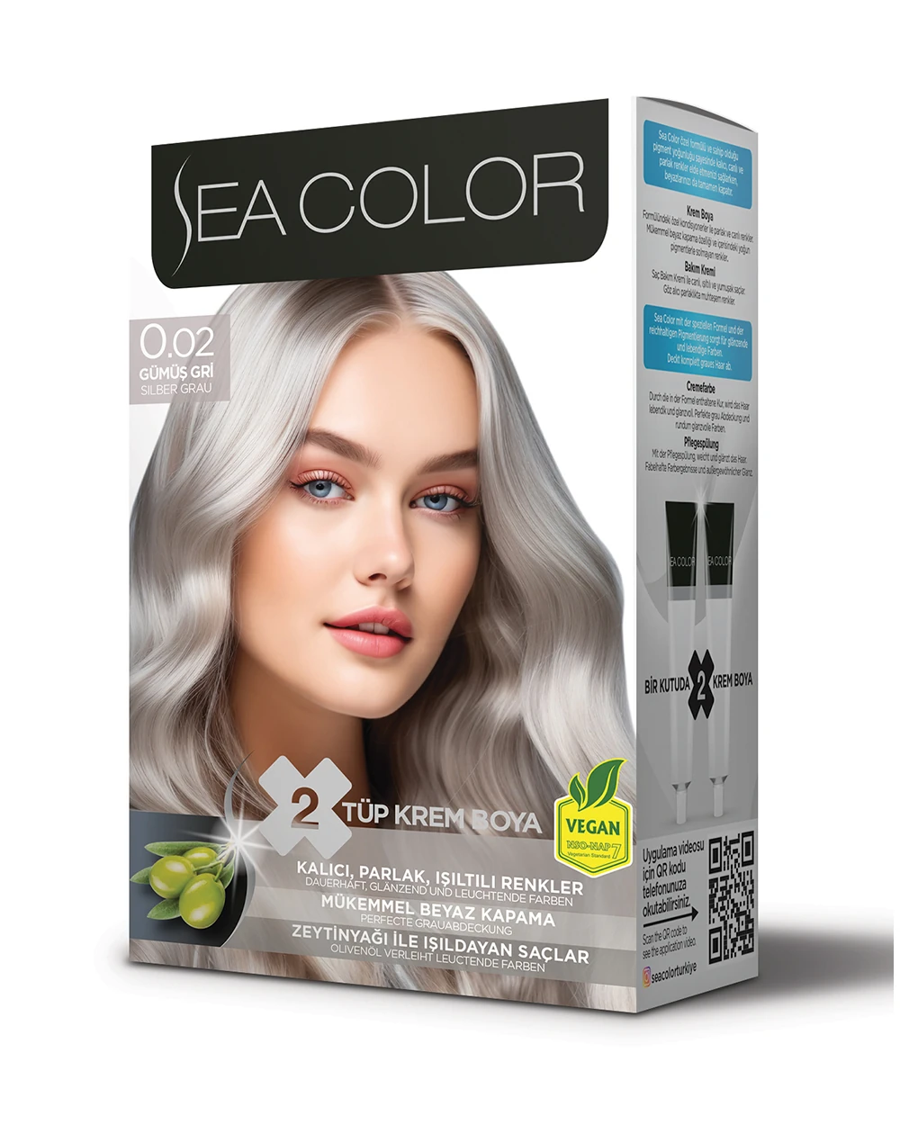 Krem Saç Boyası-0.02 Gümüş Gri