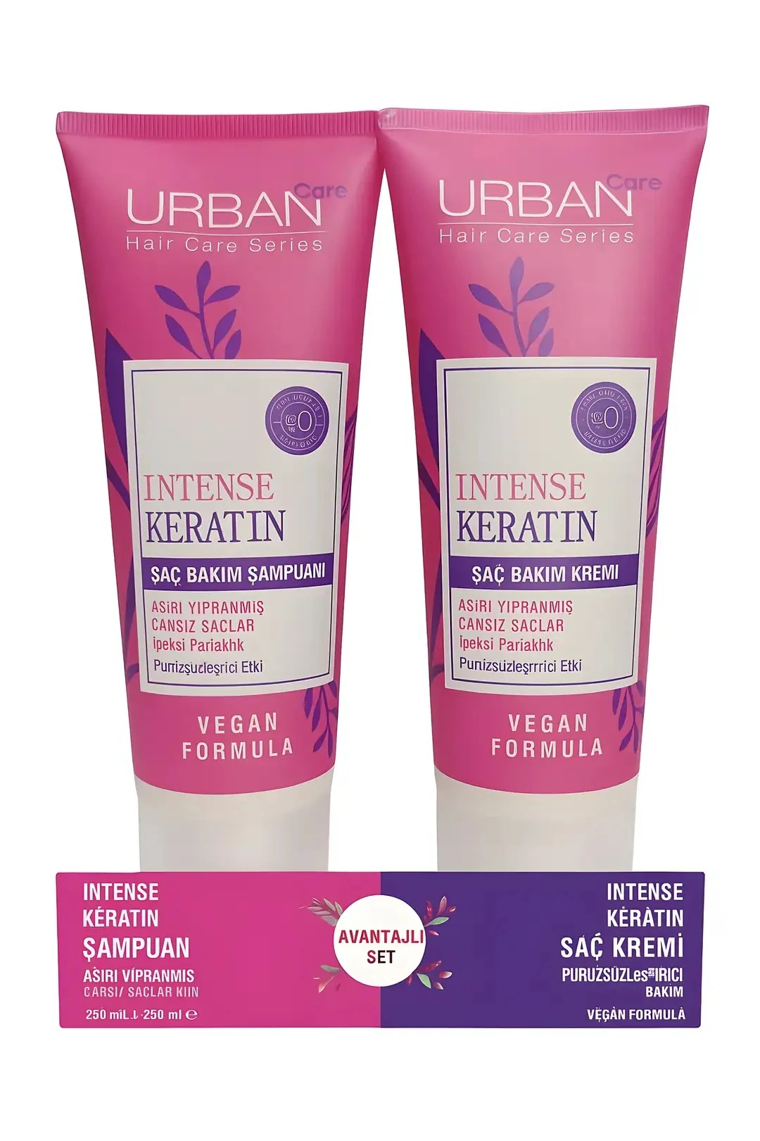 Urban Care Yoğun Onarıcı,Pürüssüzleştirici Intense&Keratin Şampuan&Saç Kremi Seti