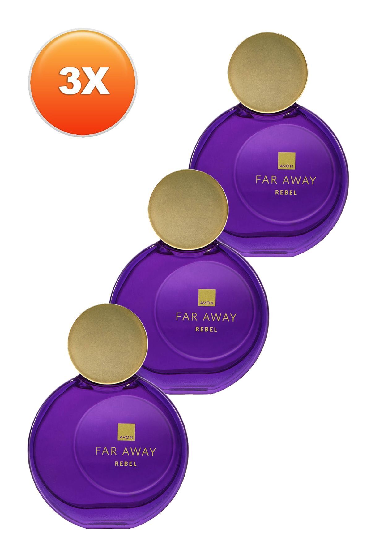 Far Away Rebel Kadın Parfüm Edp 50 Ml. Üçlü Set