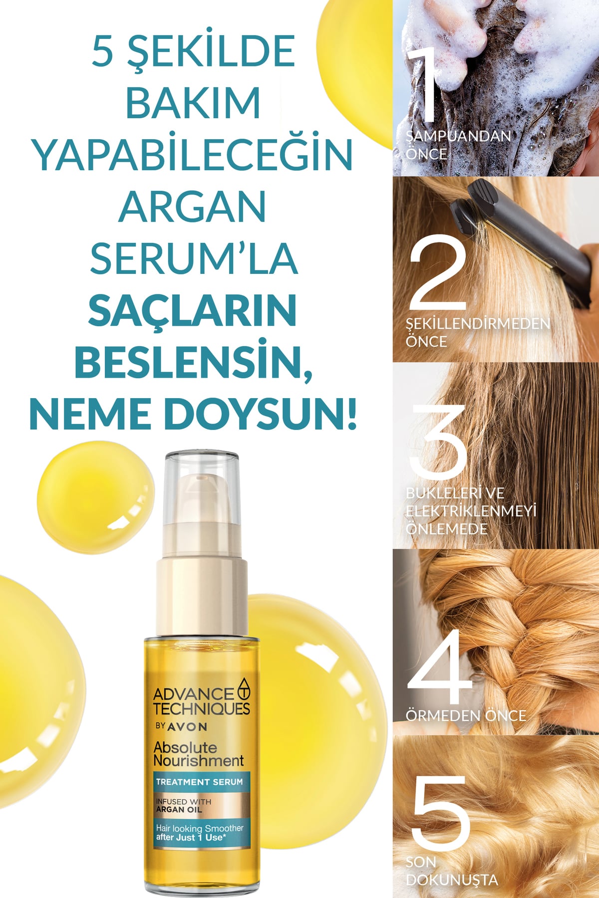 Advance Techniques Argan Yağı Içeren Besleyici Saç Serumu 30 Ml. İkili Set