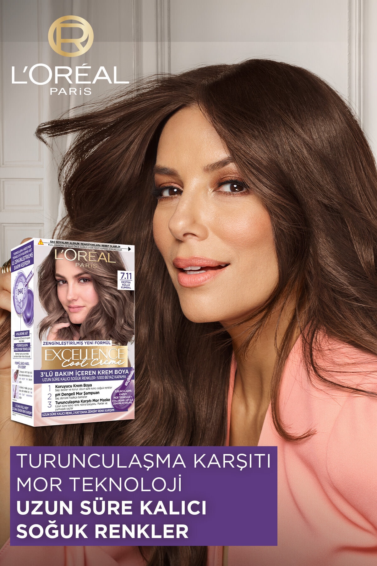 Excellence Cool Creme Saç Boyası – 3.11 Ekstra Küllü Koyu Kahve