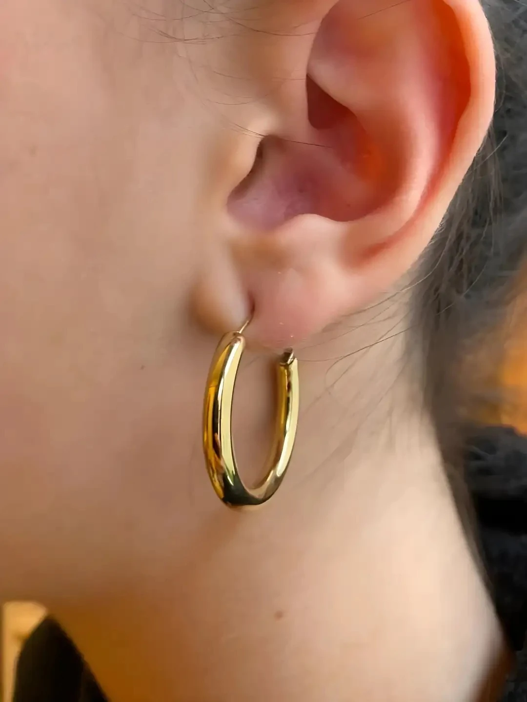 Halka Küpe Gizli Kilit Gold