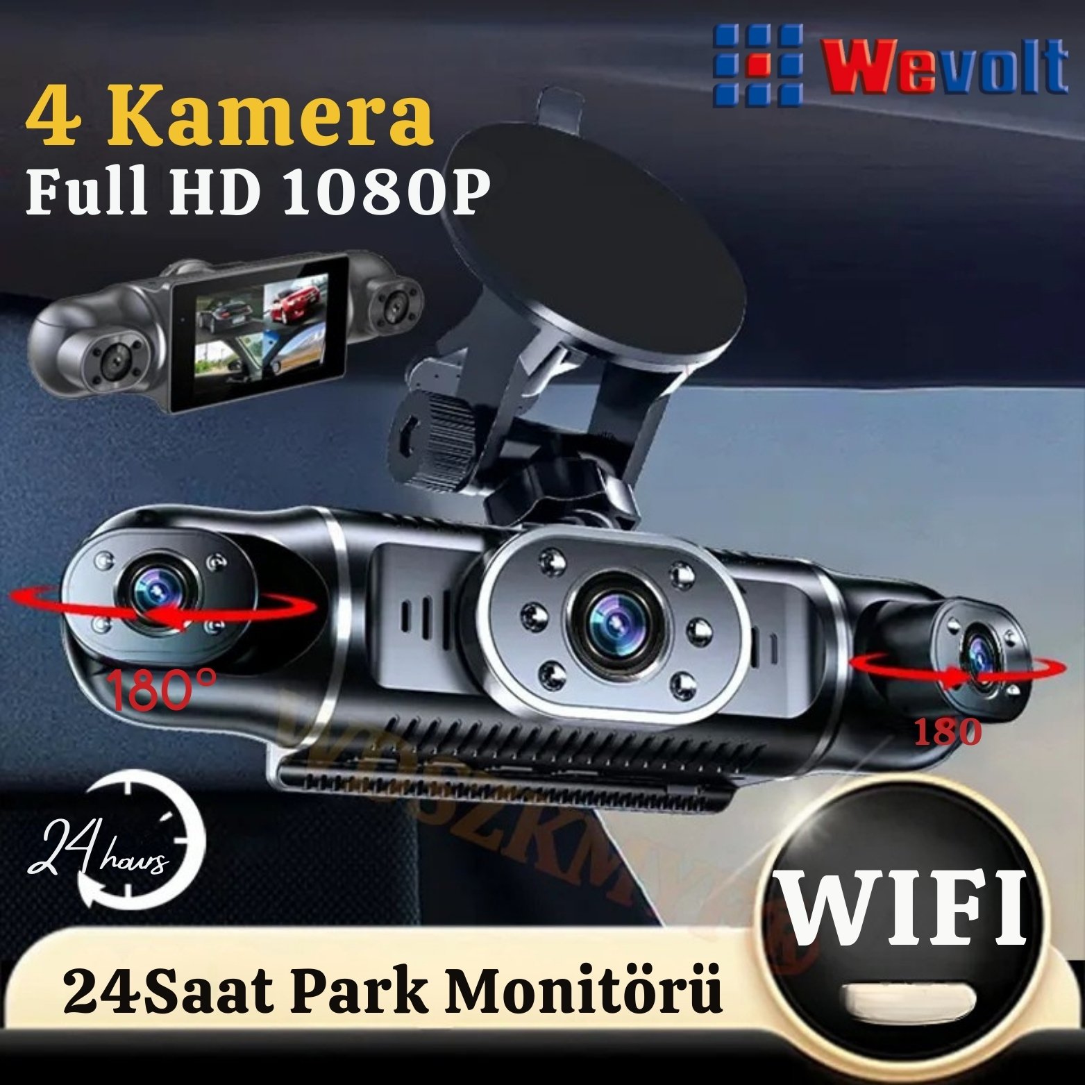 MB-5900 YENİ PREMİUM 4 KAMERALI  FULL HD 1080 P GENİŞ AÇI ARAÇ KAYIT KAMERASI