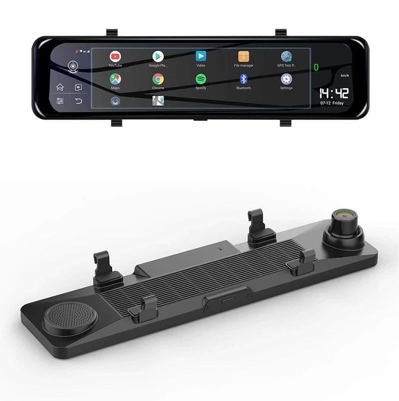 Wevolt 4G HB-20-3 64 GB 12 İNÇ DOKUNMATİK AYNA KAMERA ANDROİD UZAKTAN İZLEMELİ 1080P ÖN ARKA ARAÇ KAMERA.