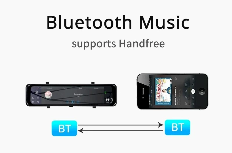 Wevolt 4G HB-20-3 64 GB 12 İNÇ DOKUNMATİK AYNA KAMERA ANDROİD UZAKTAN İZLEMELİ 1080P ÖN ARKA ARAÇ KAMERA.