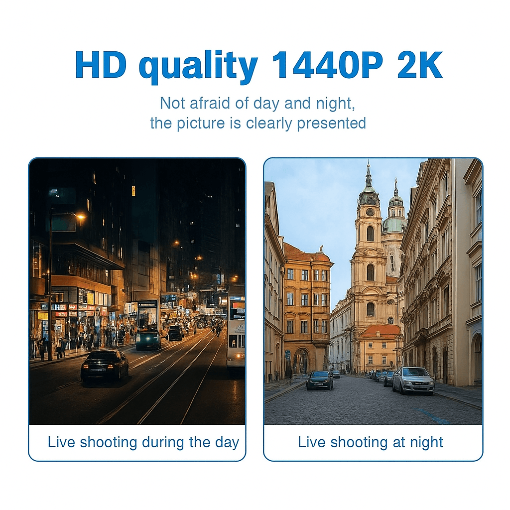 ULTRA HD 1440P 2K Geniş Açı Gece Görüşlü Akıllı Araç İçi Kamera. WİFİ ARAÇ KAMERASI.