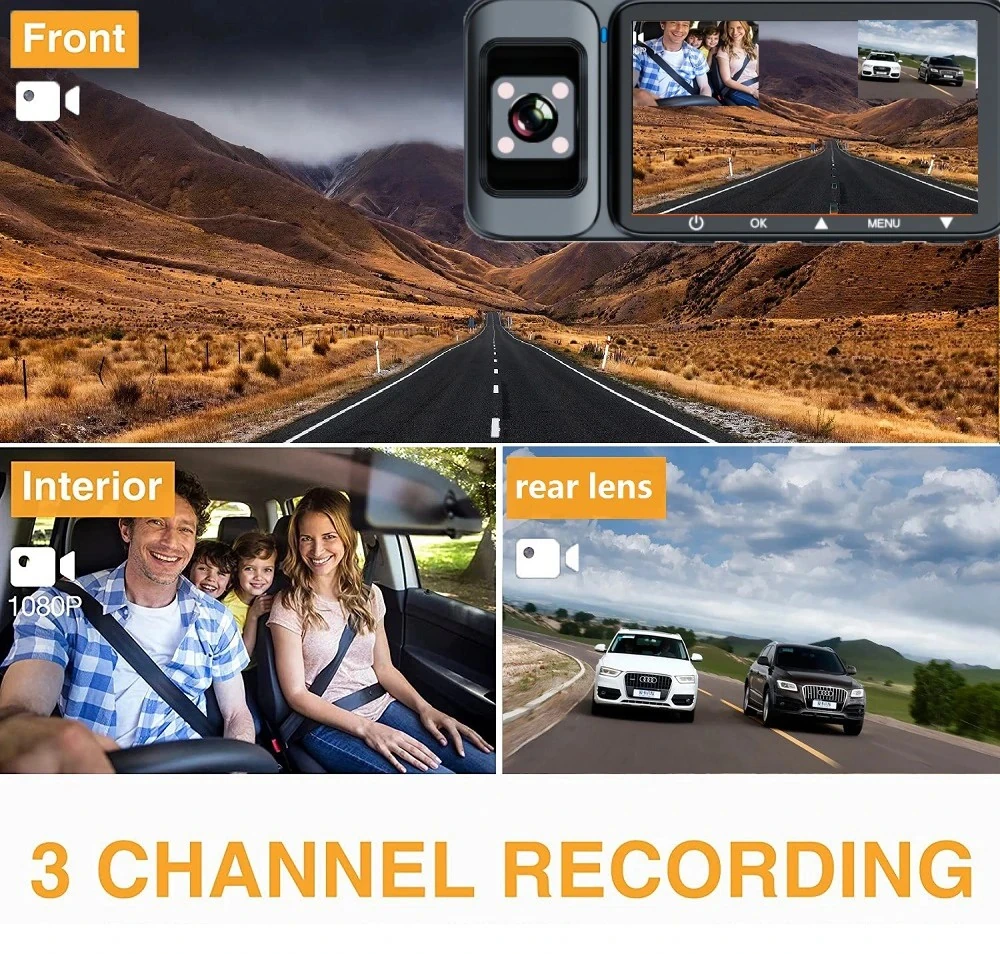 Wevolt PREMİUM MB-460-2 4K ULTRAHD 3 KAMERALI ARAÇ İÇİ KAMERA (TÜRKÇE MENÜ+GPS+WİFİ) ÜÇ KAMERALI.