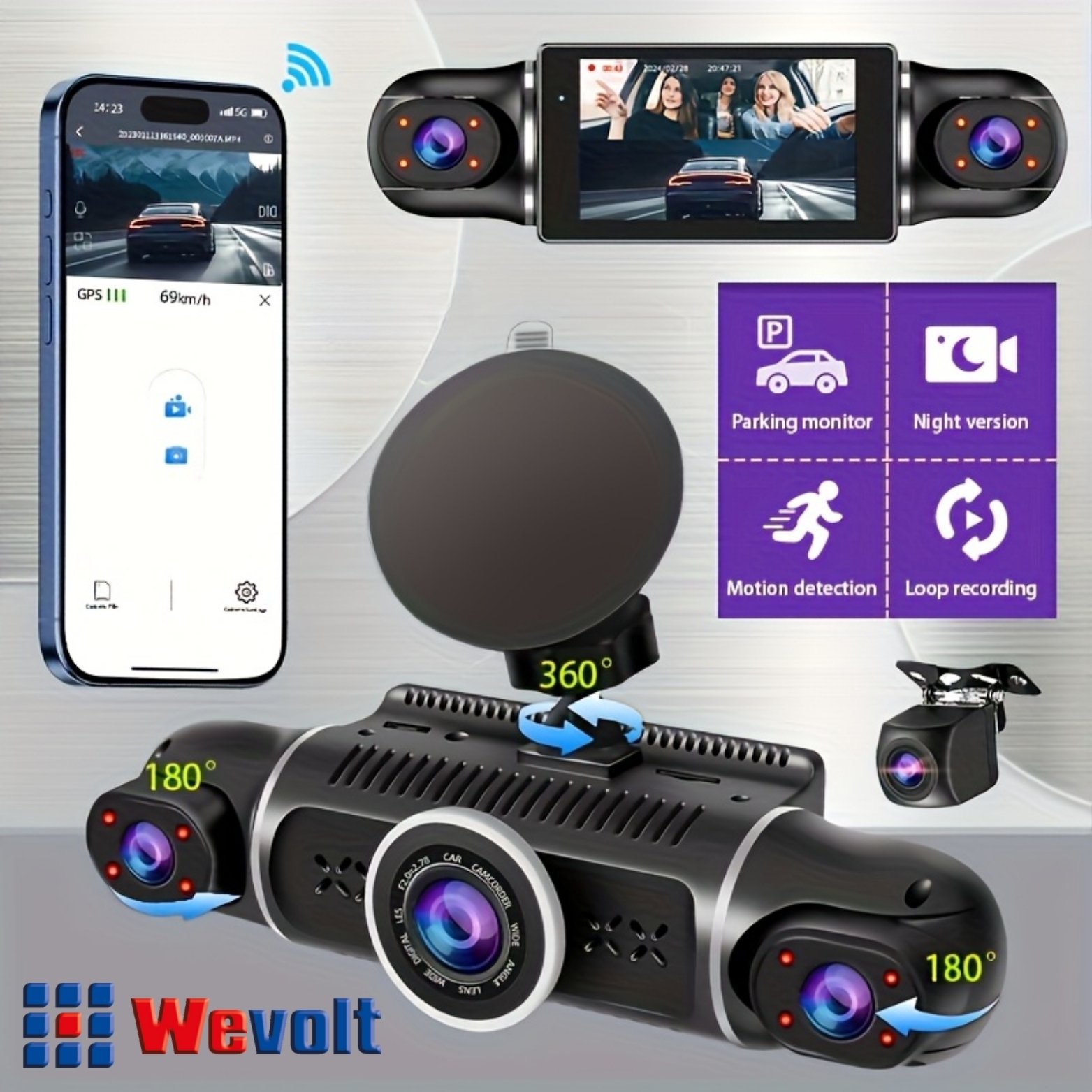 MB-5900 YENİ PREMİUM 4 KAMERALI  FULL HD 1080 P GENİŞ AÇI ARAÇ KAYIT KAMERASI