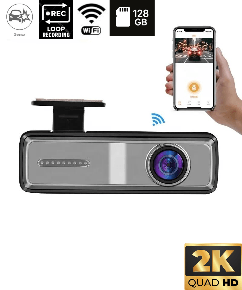 ULTRA HD 1440P 2K Geniş Açı Gece Görüşlü Akıllı Araç İçi Kamera. WİFİ ARAÇ KAMERASI.