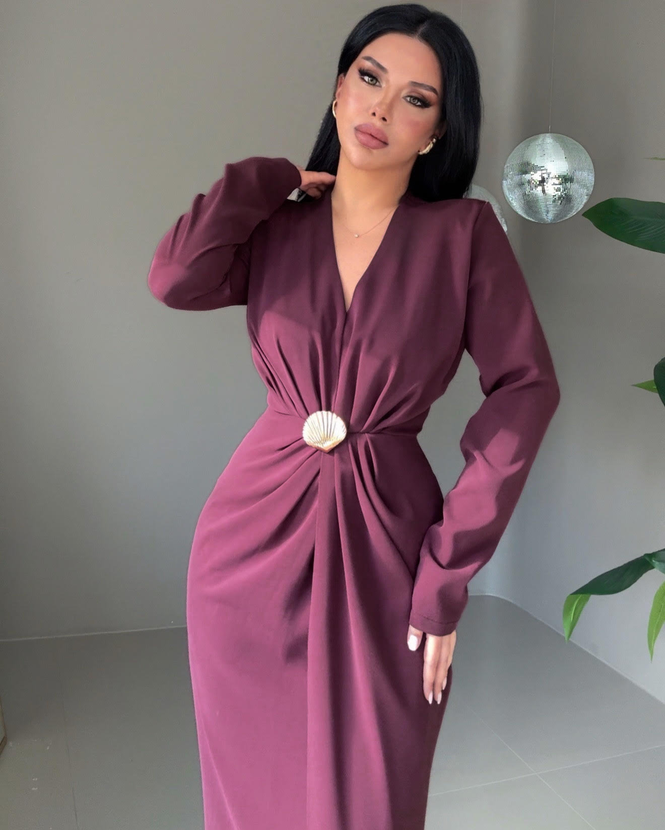 İstiridye Abiye - BORDO