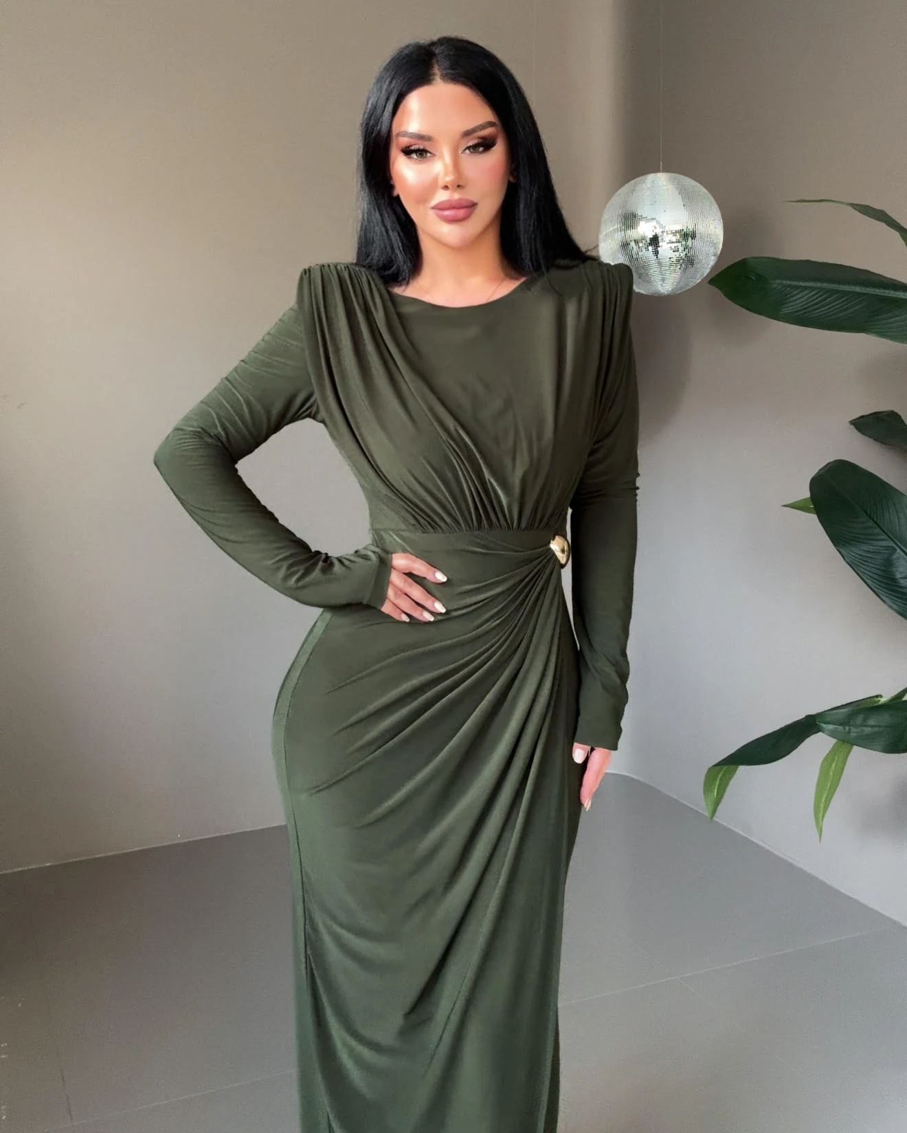 Violet Elbise - HAKİ YEŞİLİ