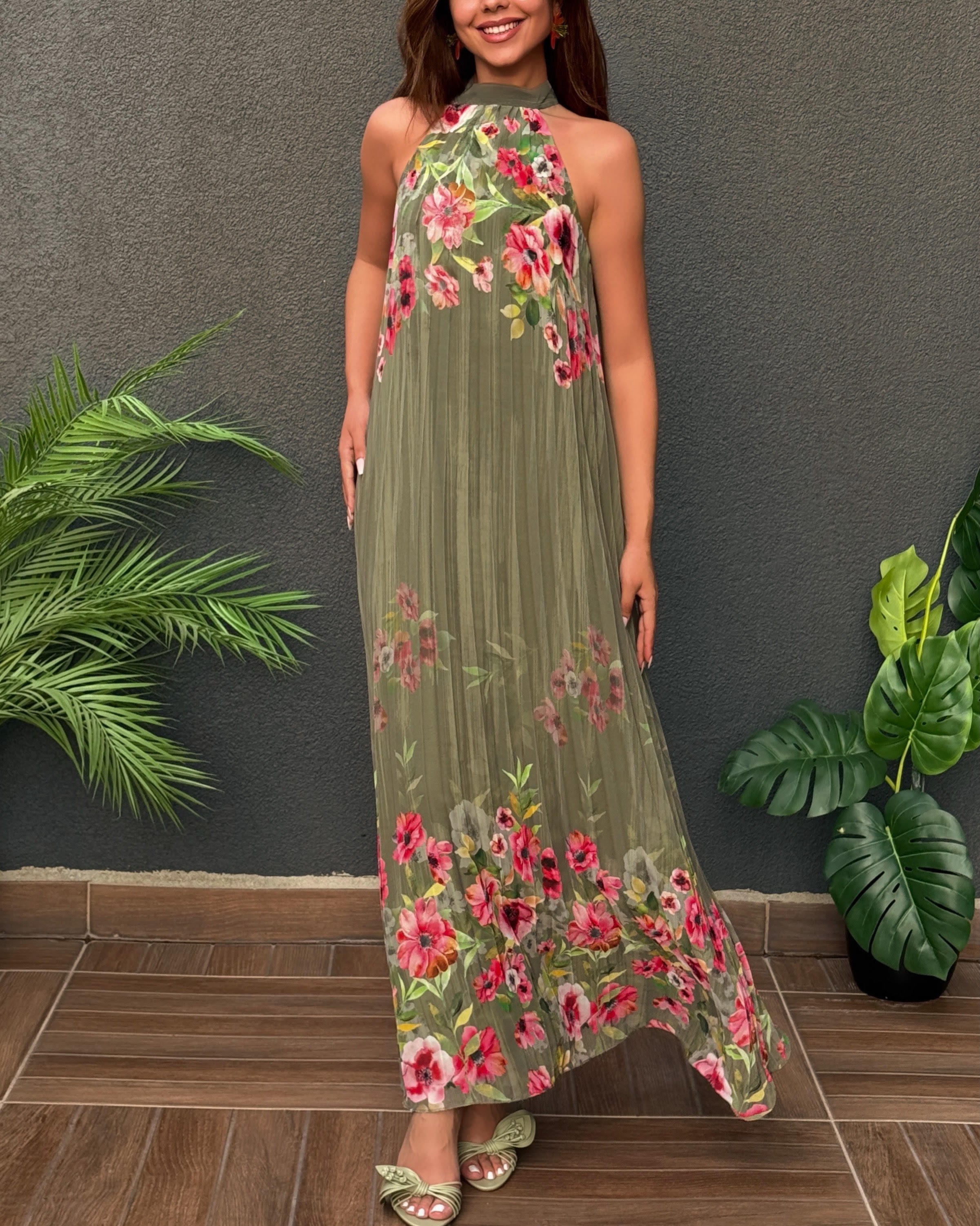 Rosaria Elbise - HAKİ YEŞİLİ