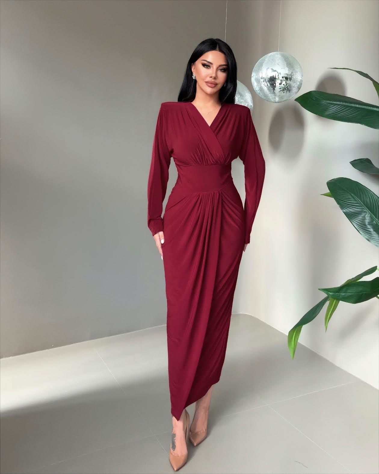 Etoile Elbise - BORDO