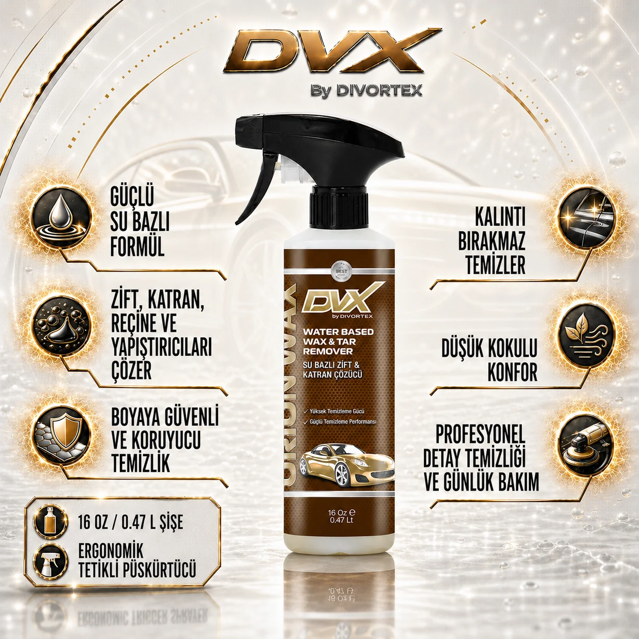 DVX Orion Wax Su Bazlı Zift & Katran Çözücü 473 ml