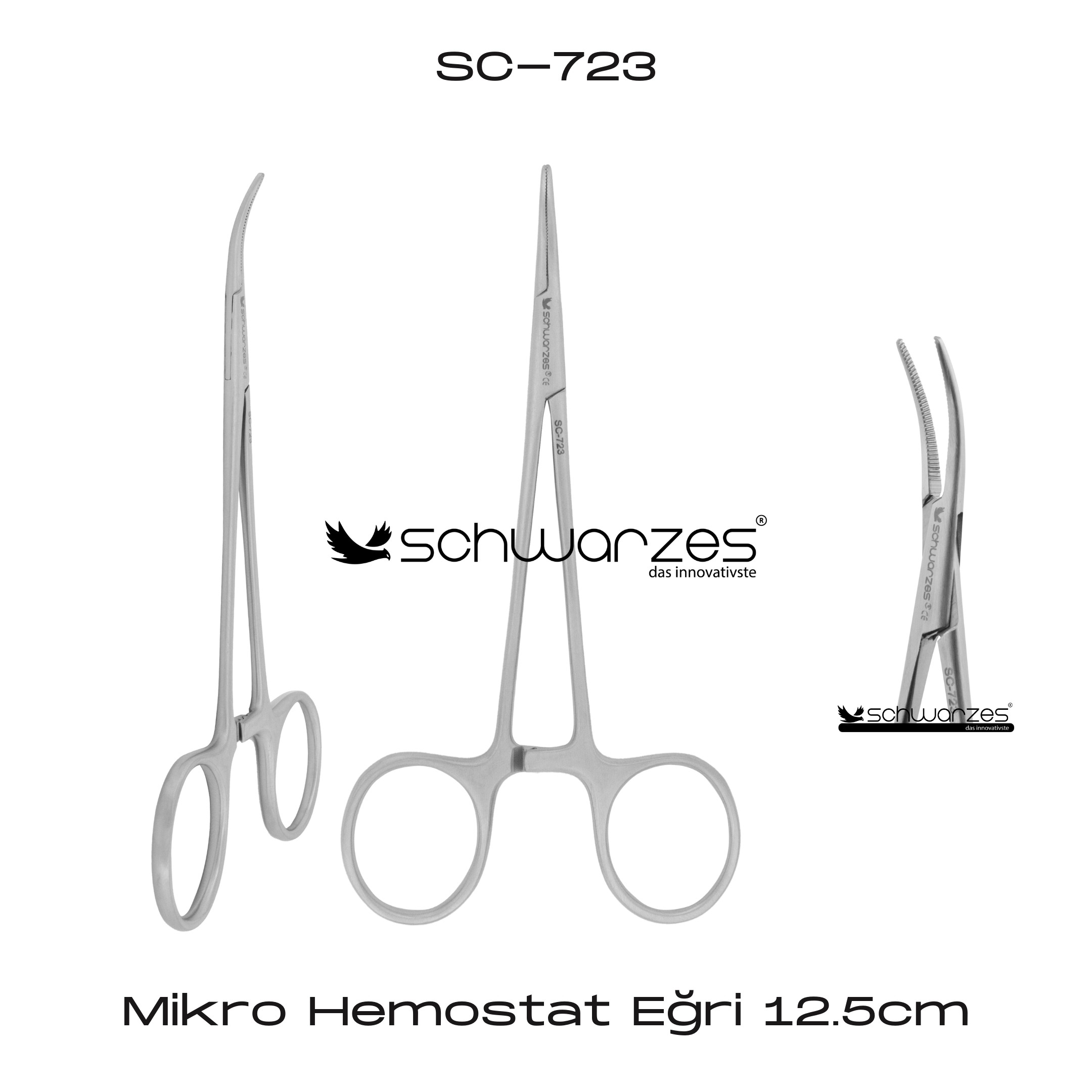 Mikro Hemostat Eğri 12.5cm