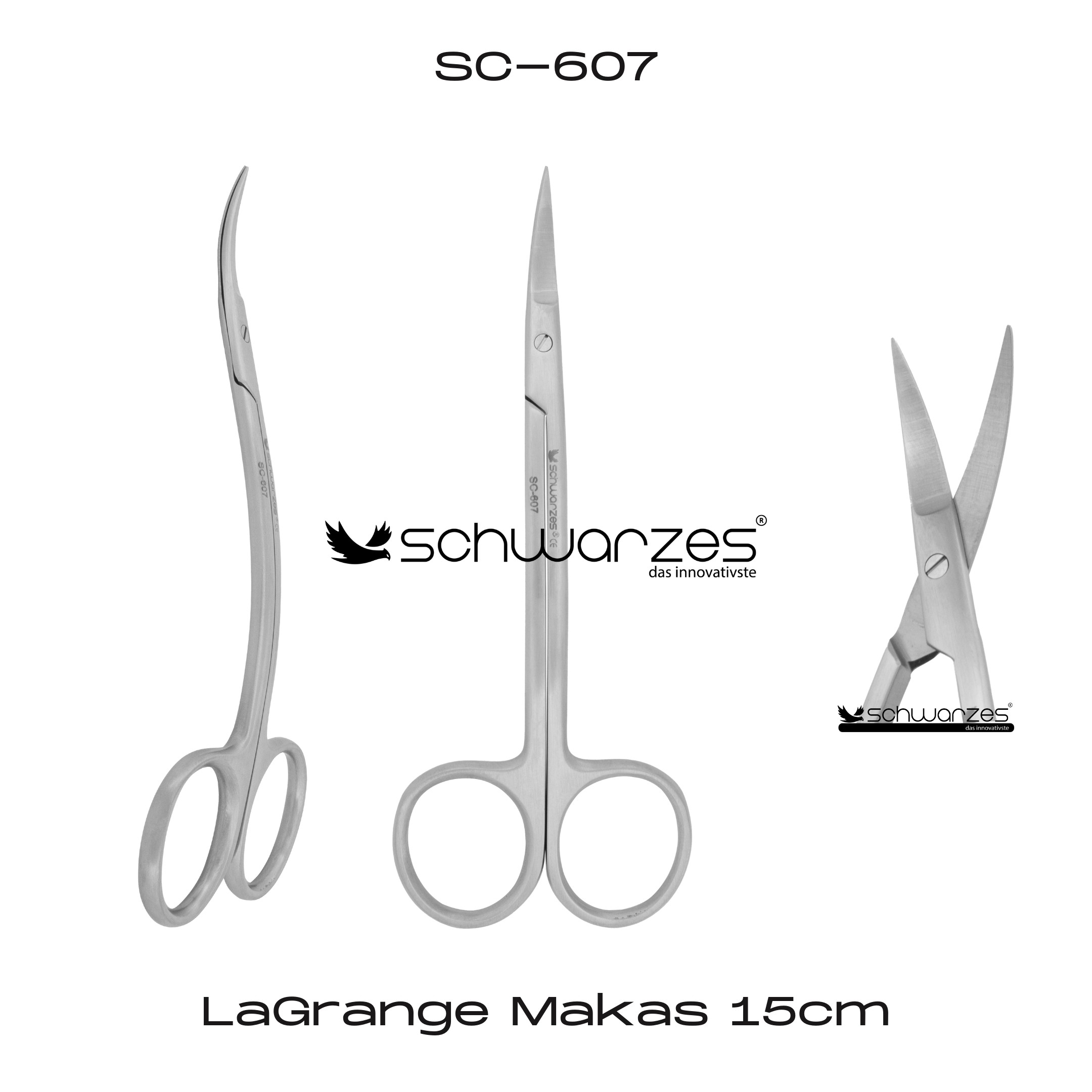 LaGrange Makas 15cm (Eğri Saplı)