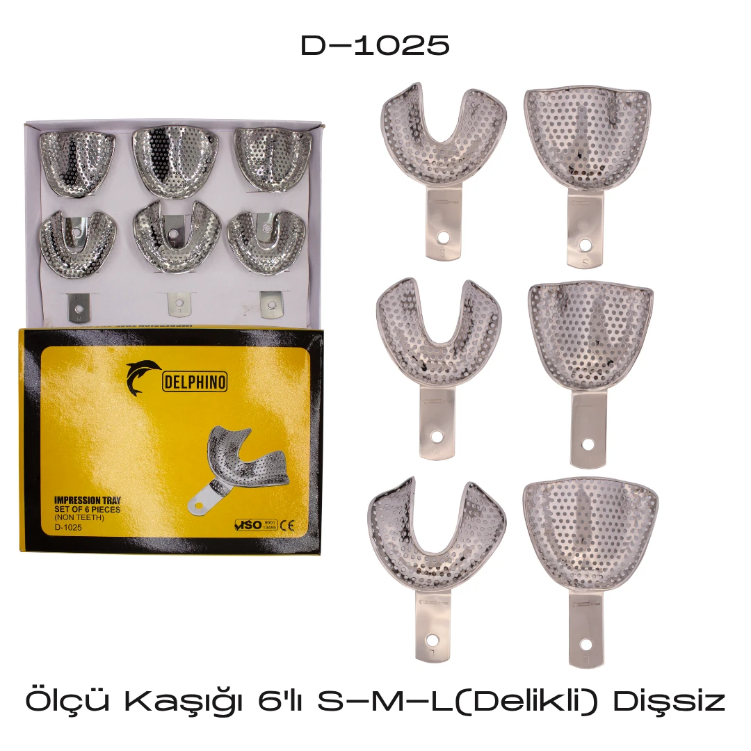 Ölçü Kaşığı 6'lı S-M-L - Delikli-Dişsiz