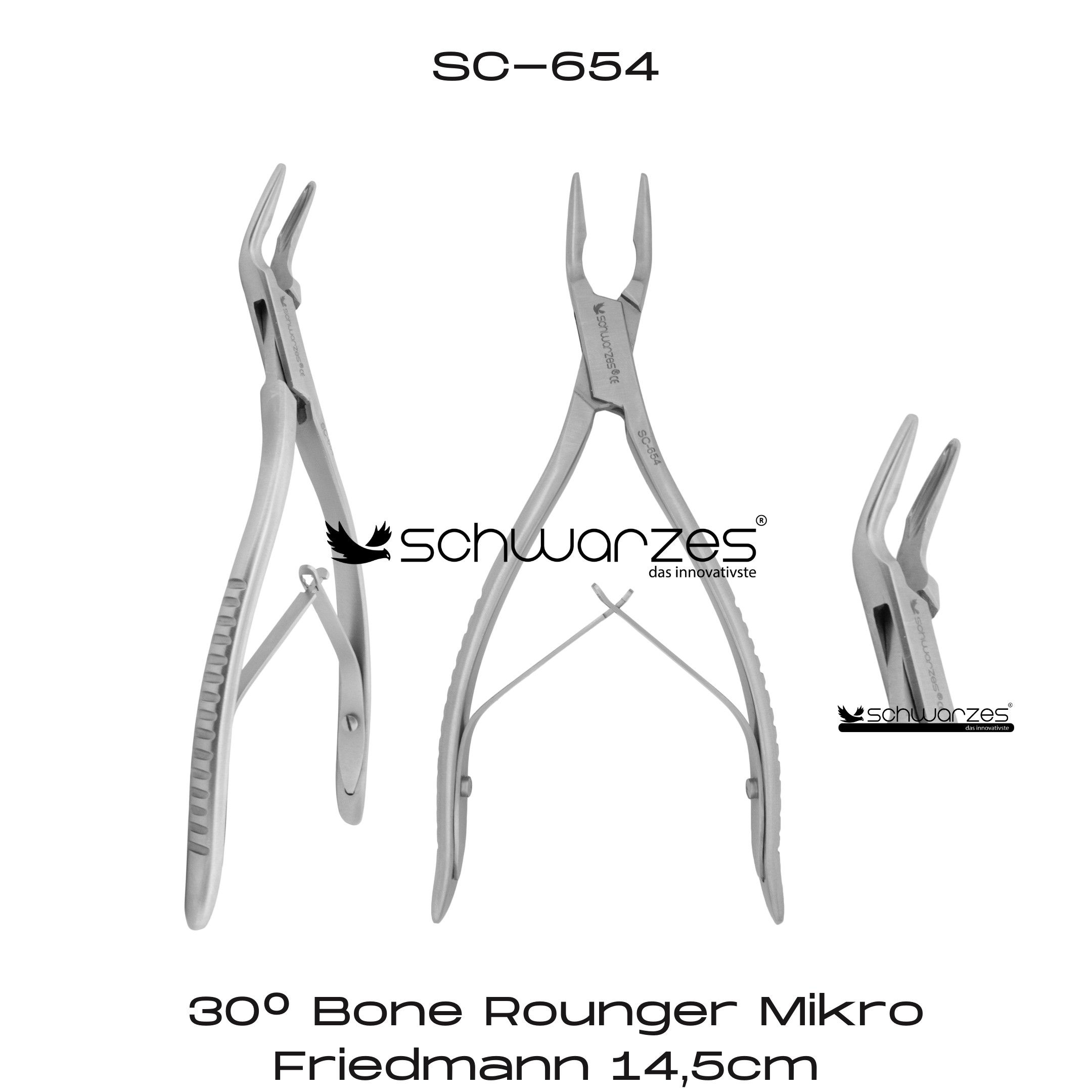 30° Bone Rounger Mikro Friedmann 14,5cm (Eğri Saplı)