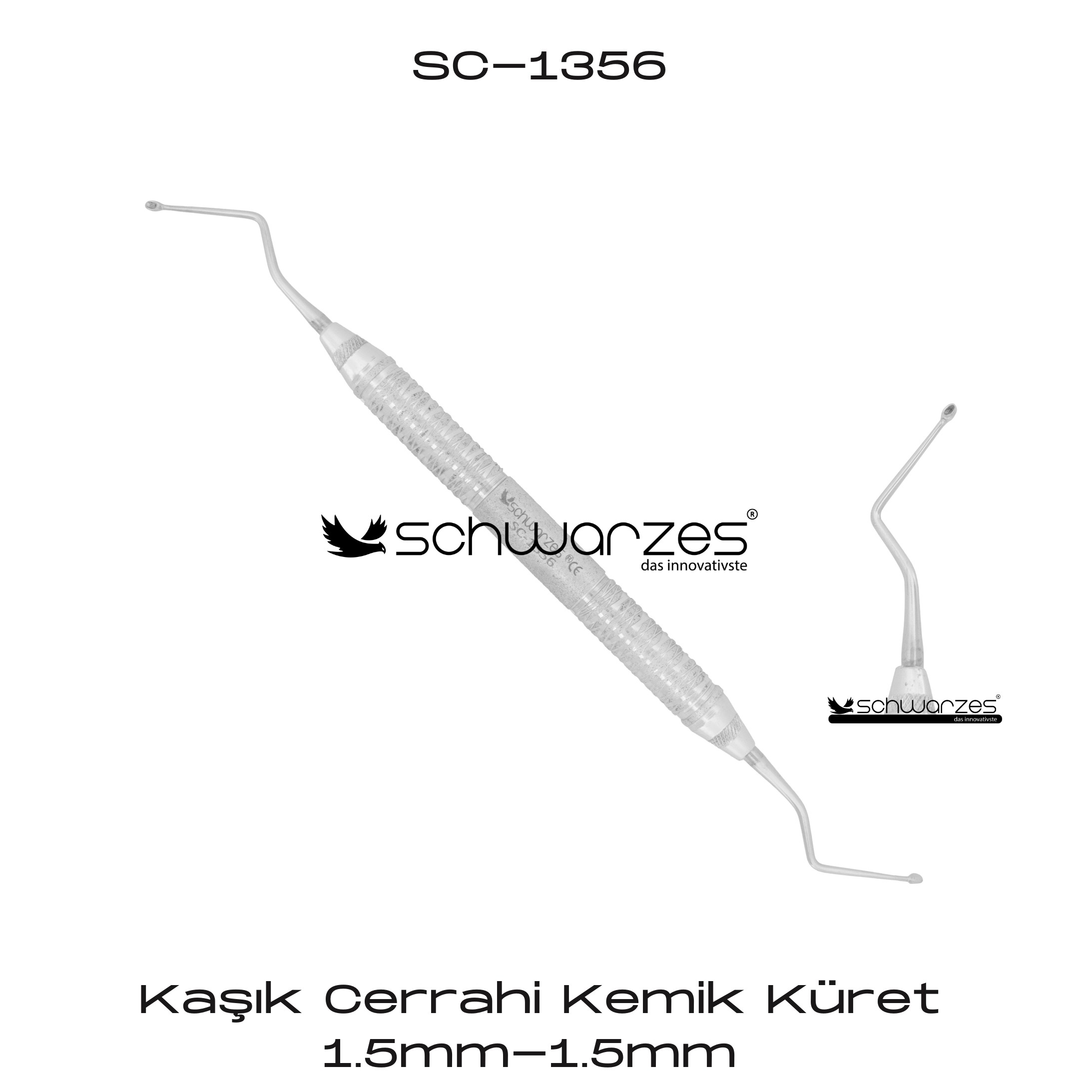 Kaşık Cerrahi Kemik Küret - 1.5mm-1.5mm