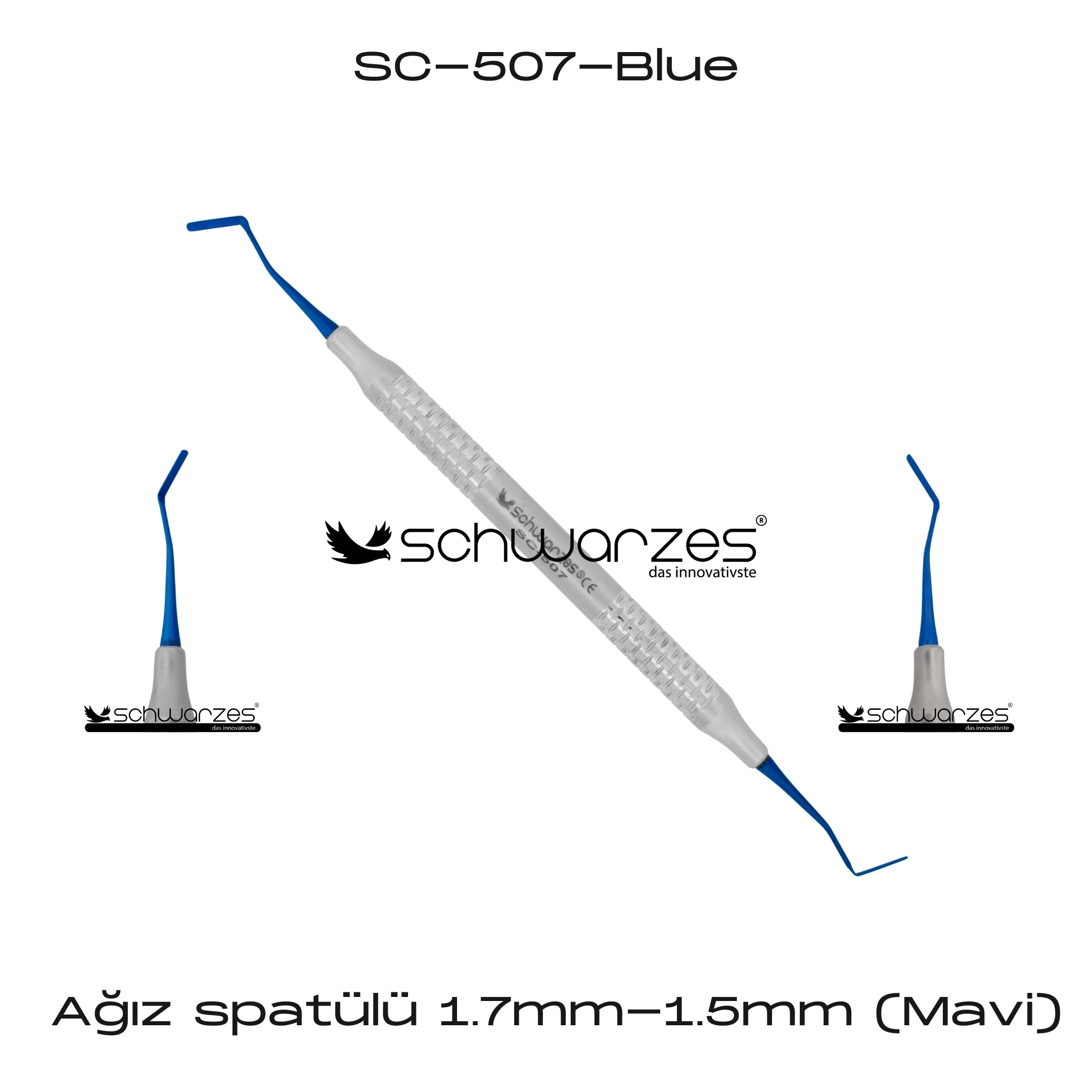 Ağız spatülü 1.7mm-1.5mm (Mavi)