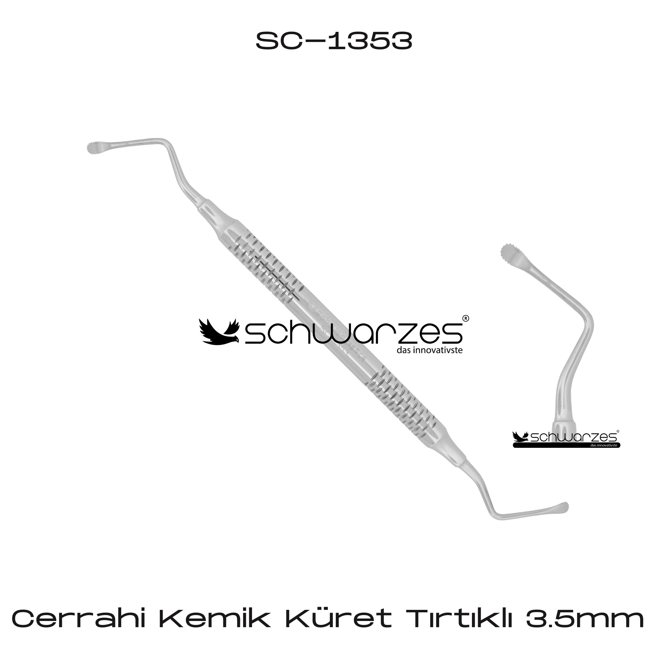 Cerrahi Kemik Küret Tırtıklı - 3.5mm