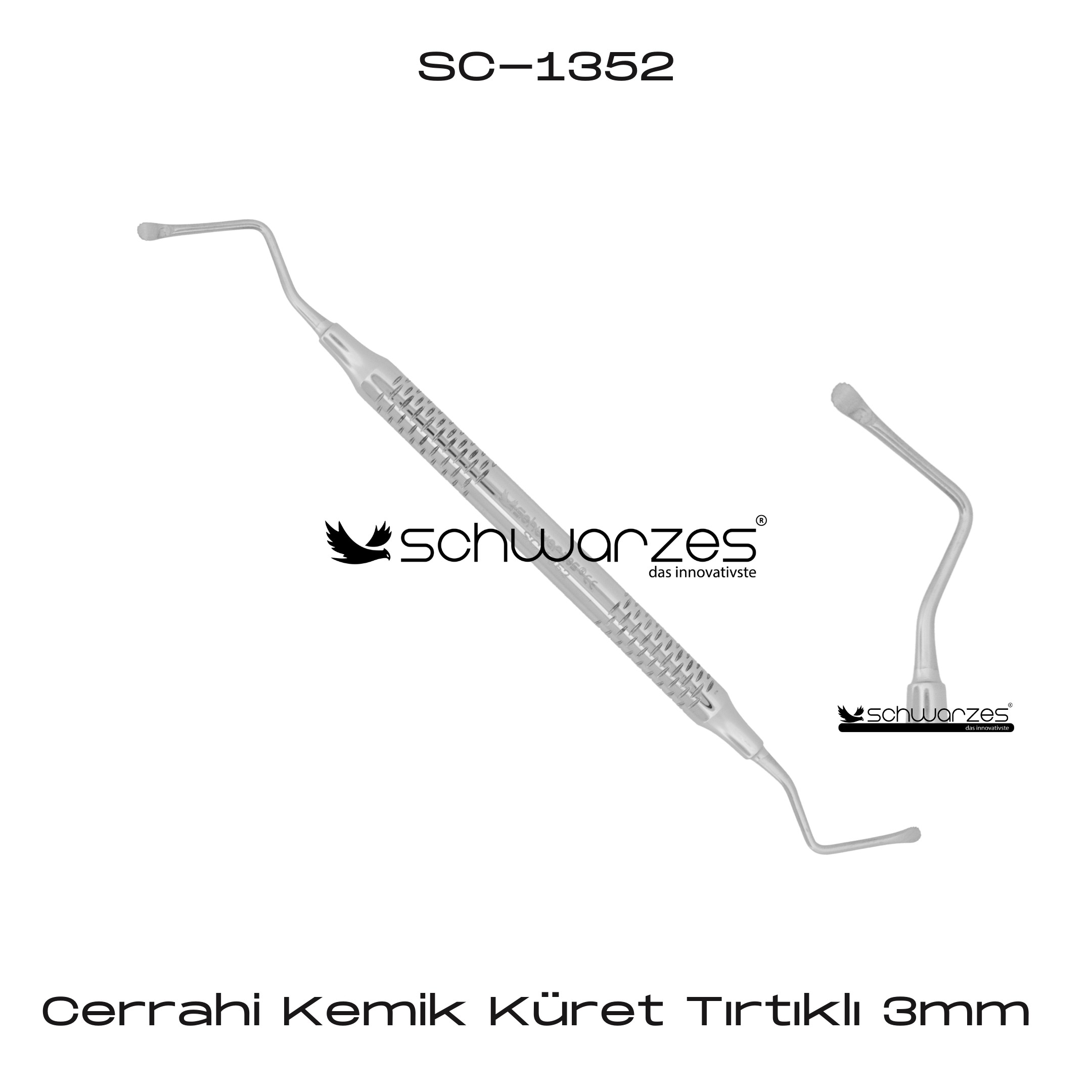 Cerrahi Kemik Küret Tırtıklı - 3mm