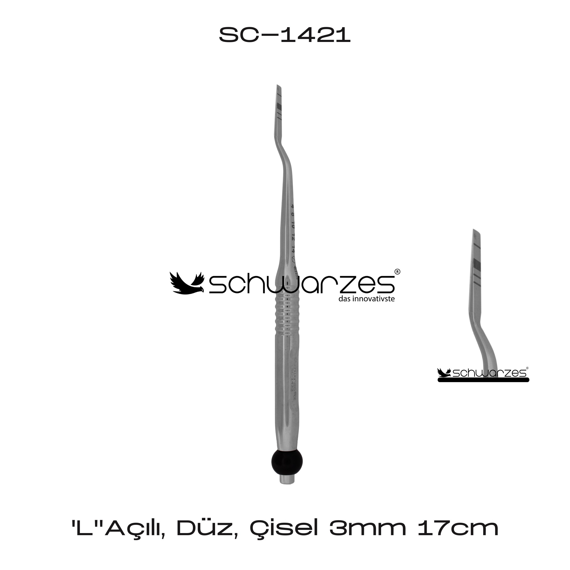 L''Açılı, Düz, Çisel 17cm - 3mm