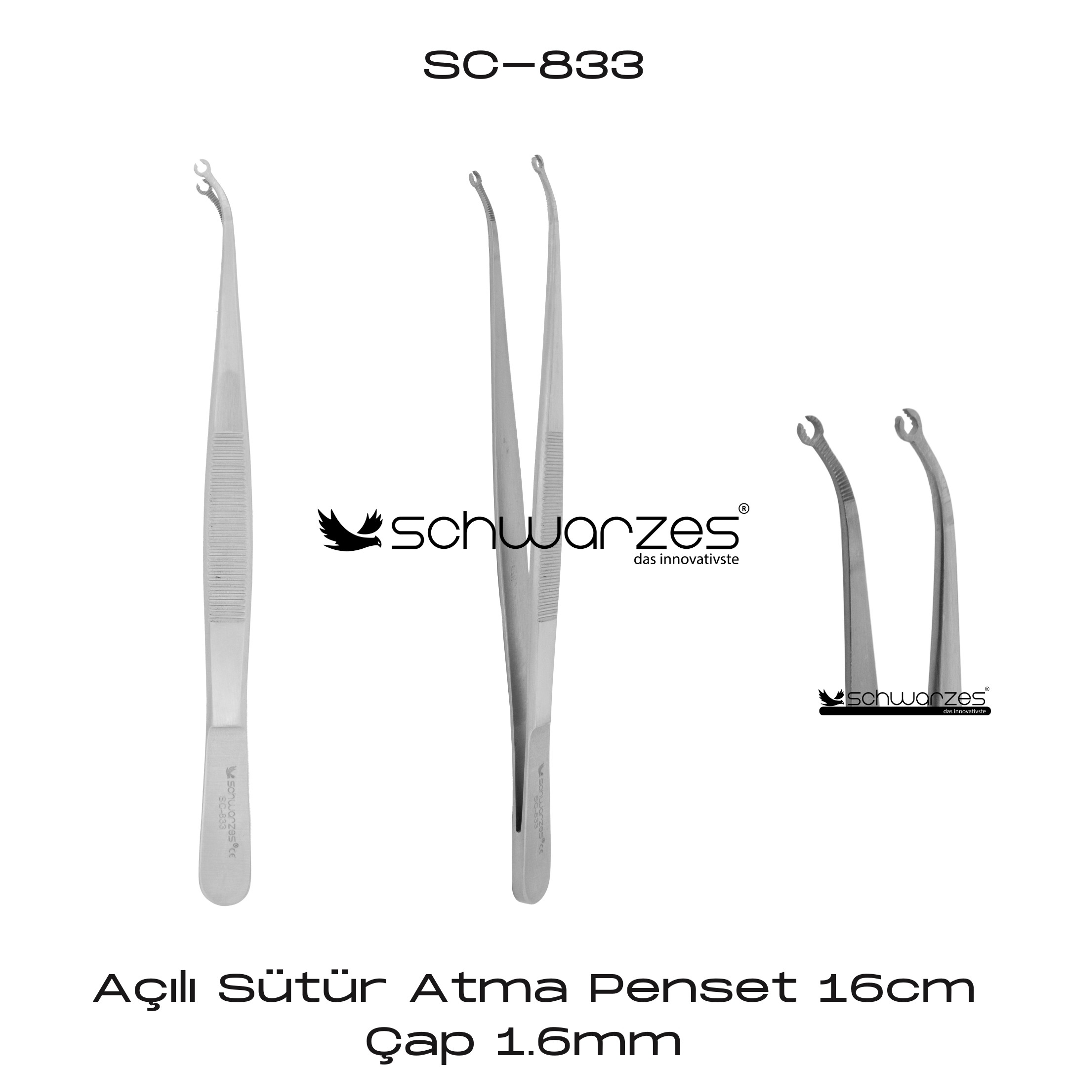 Açılı Sütür Atma Penset Çap.1.6mm 16cm